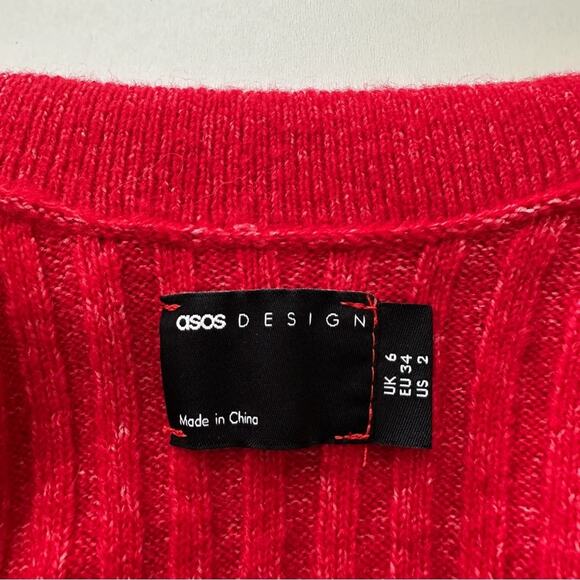 ASOS Design Collared Red Cardigan - Picture 4 of 9